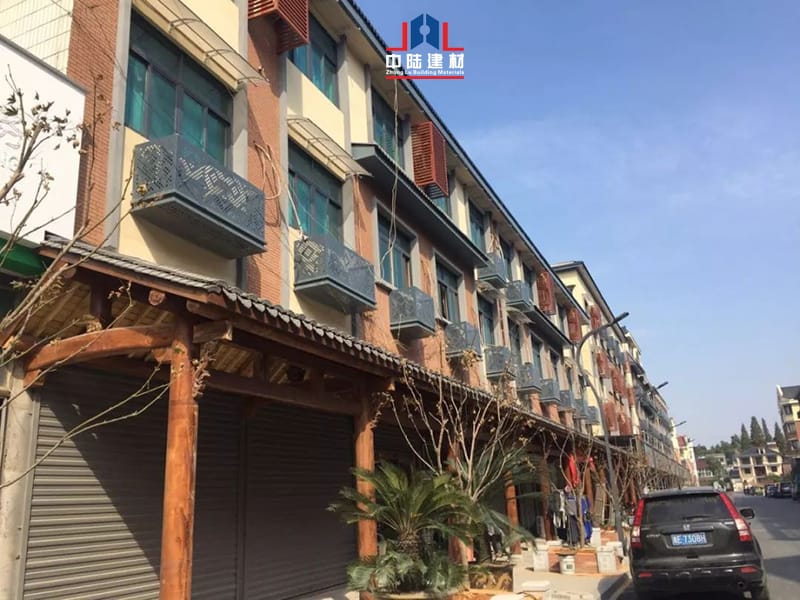 街道改造铝单板屋檐铝单板店铺招牌厂家-中陆建材